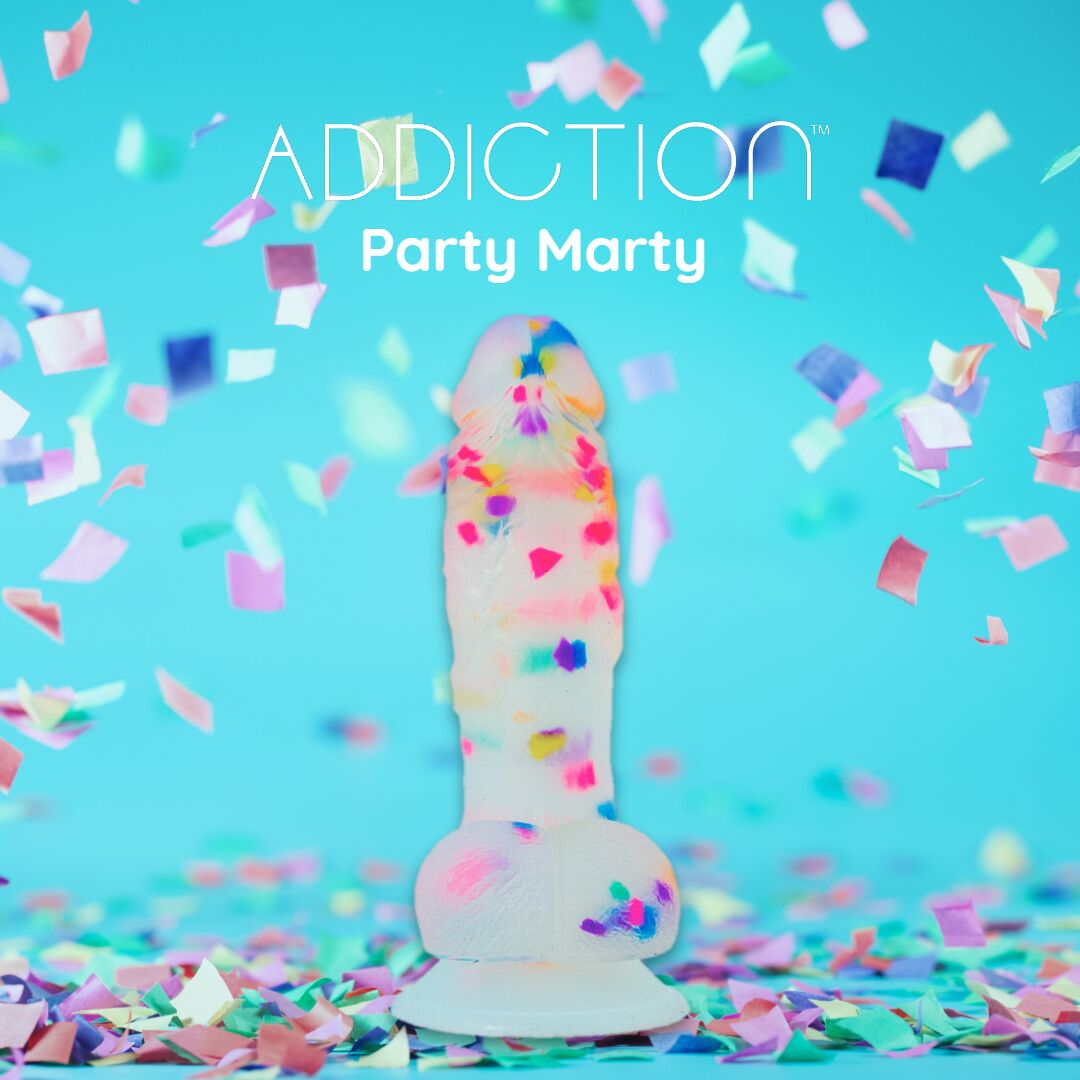 Фалоімітатор з конфетті ADDICTION PARTY MARTY 7.5″