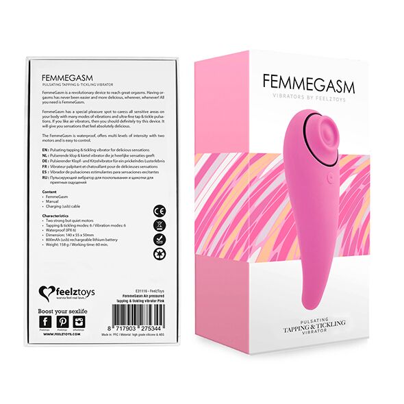 Пульсатор для клітора плюс вібратор FeelzToys FemmeGasm Tapping & Tickling Vibrator