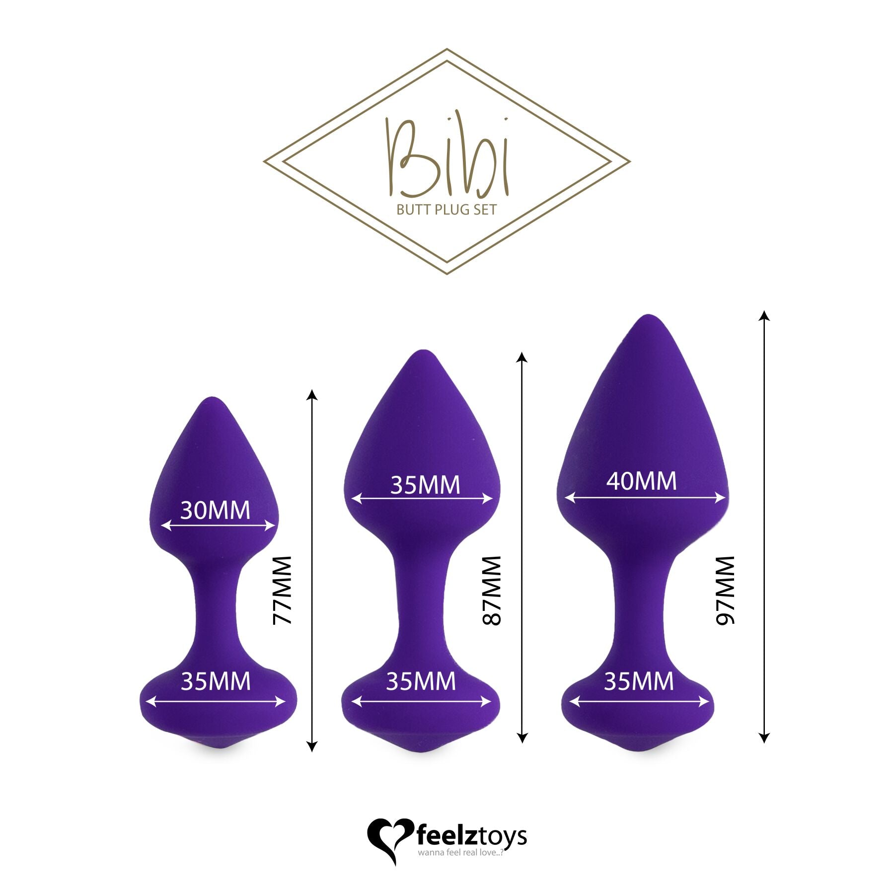 Набір силіконових анальних пробок FeelzToys Bibi Butt Plug