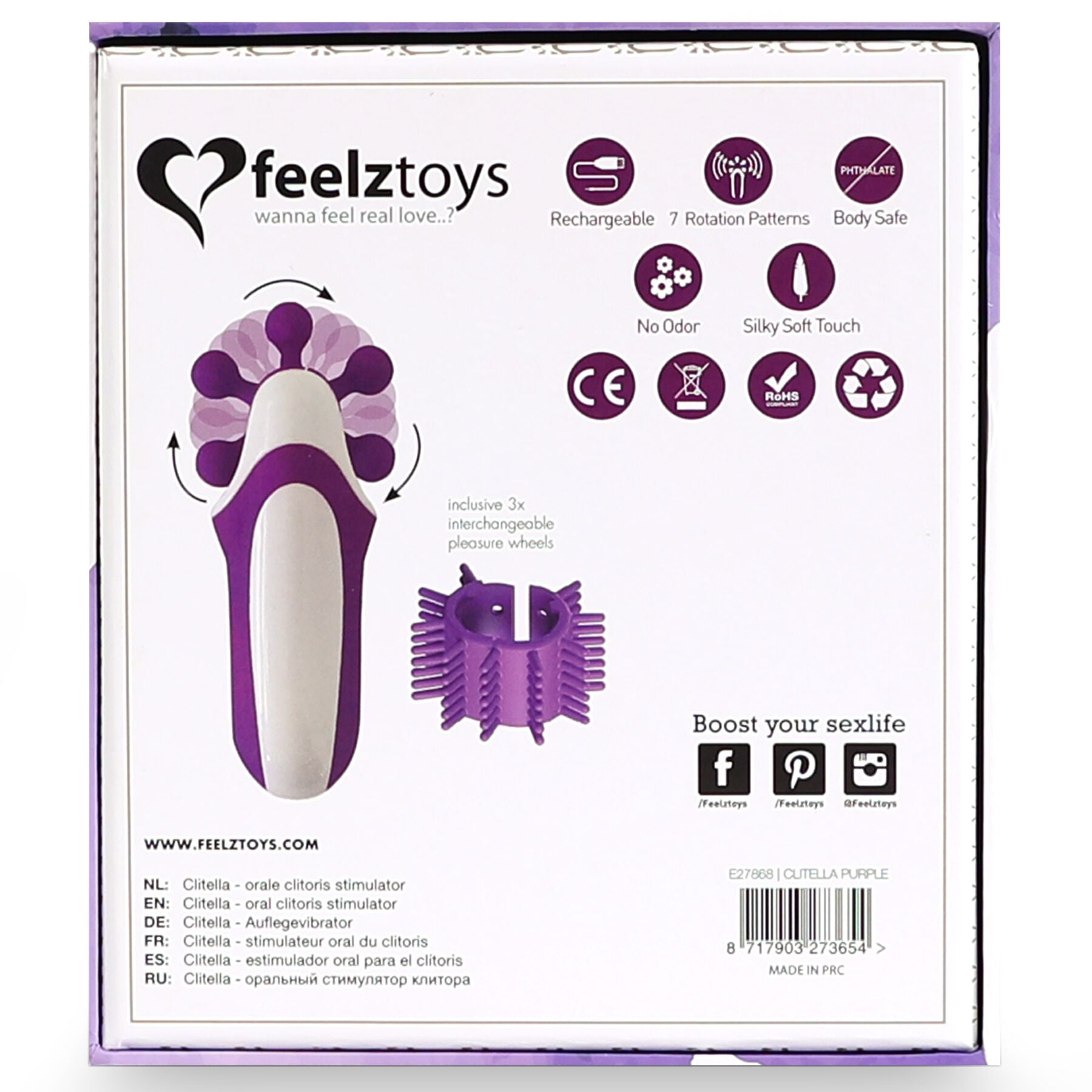 Стимулятор з імітацією оральних пестощів FeelzToys Clitella Oral Clitoral Stimulator