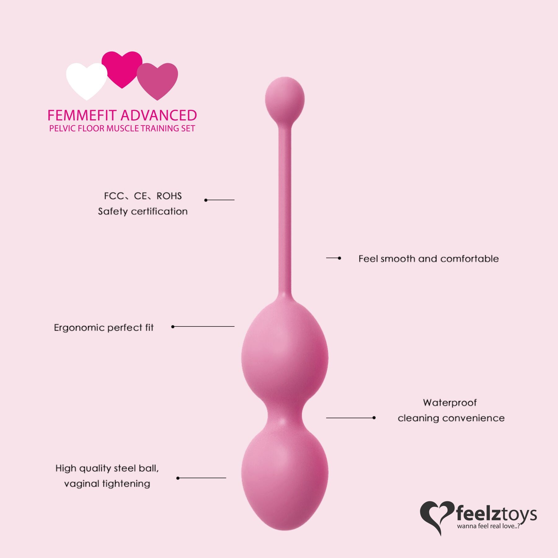 Набір вагінальних кульок для просунутих FeelzToys FemmeFit Advanced Pelvic Muscle Training Set