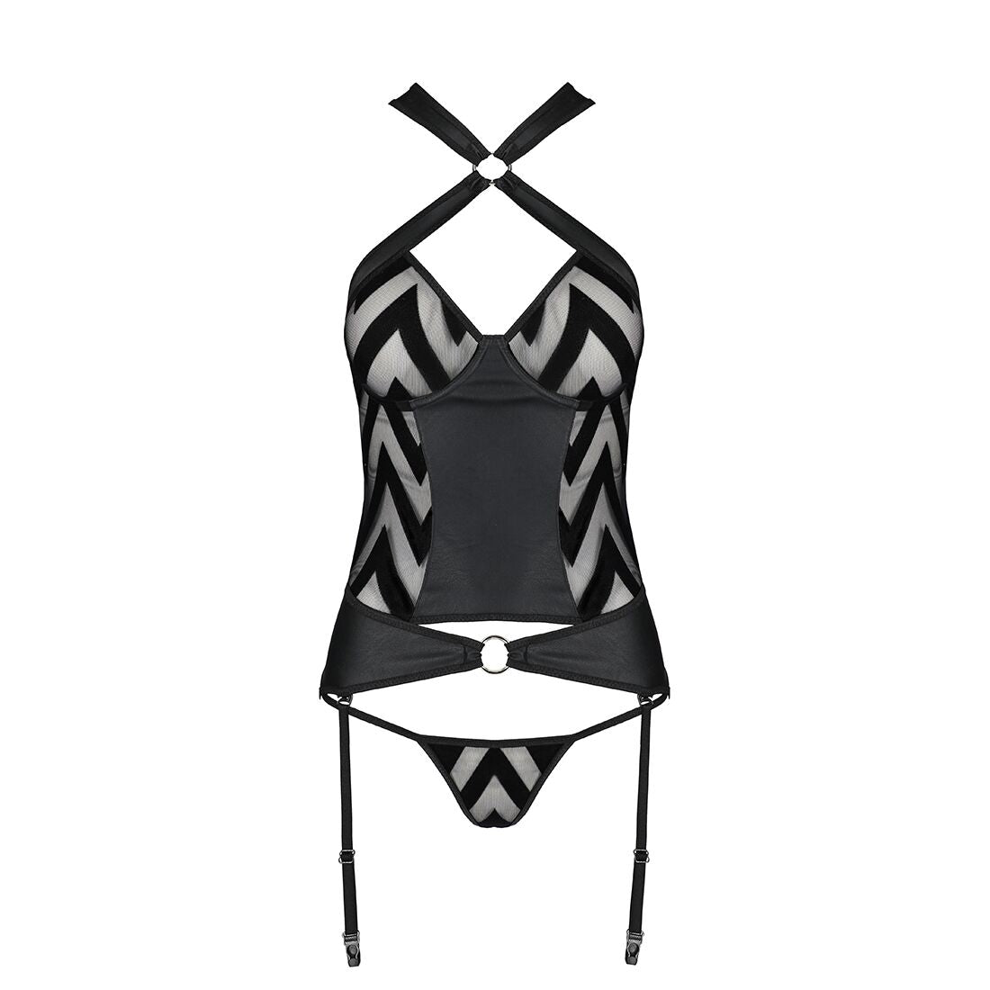 Сітчастий комплект з візерунком Passion HIMA CORSET