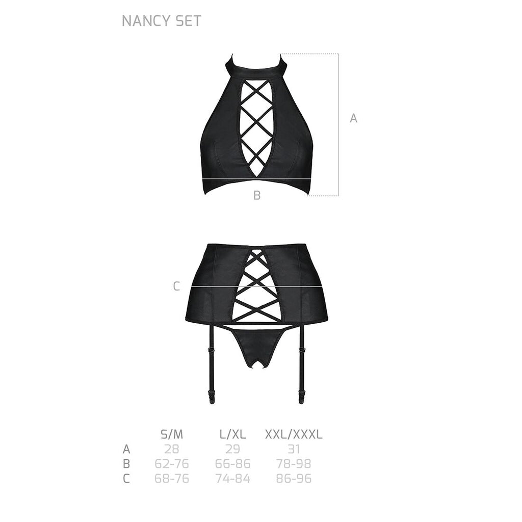 Комплект з еко-шкіри з імітацією шнурівки Passion NANCY