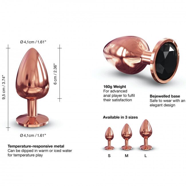 Металева анальна пробка із прикрасою у вигляді кристалу Dorcel Diamond Plug