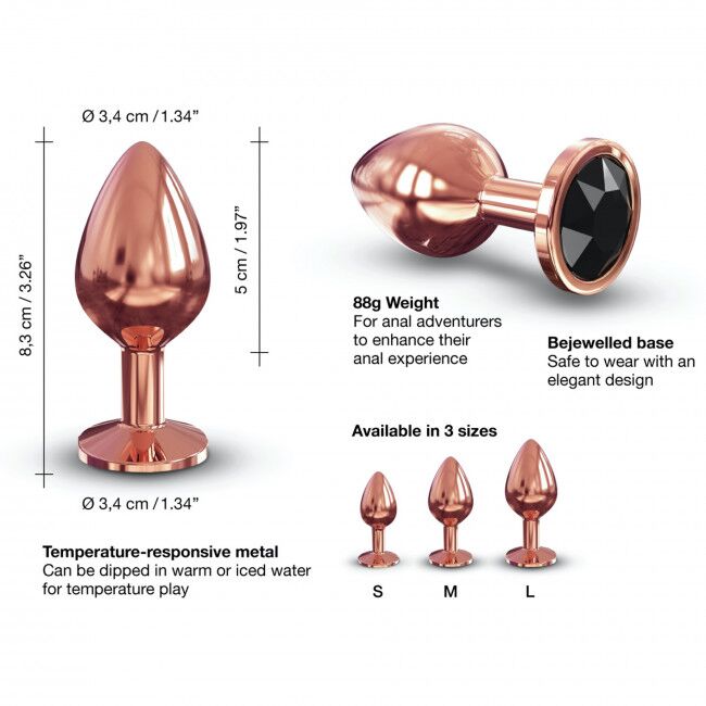 Металева анальна пробка із прикрасою у вигляді кристалу Dorcel Diamond Plug