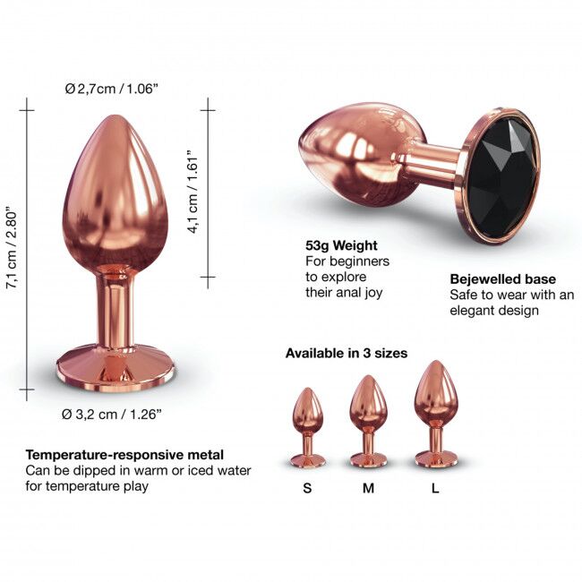 Металева анальна пробка із прикрасою у вигляді кристалу Dorcel Diamond Plug