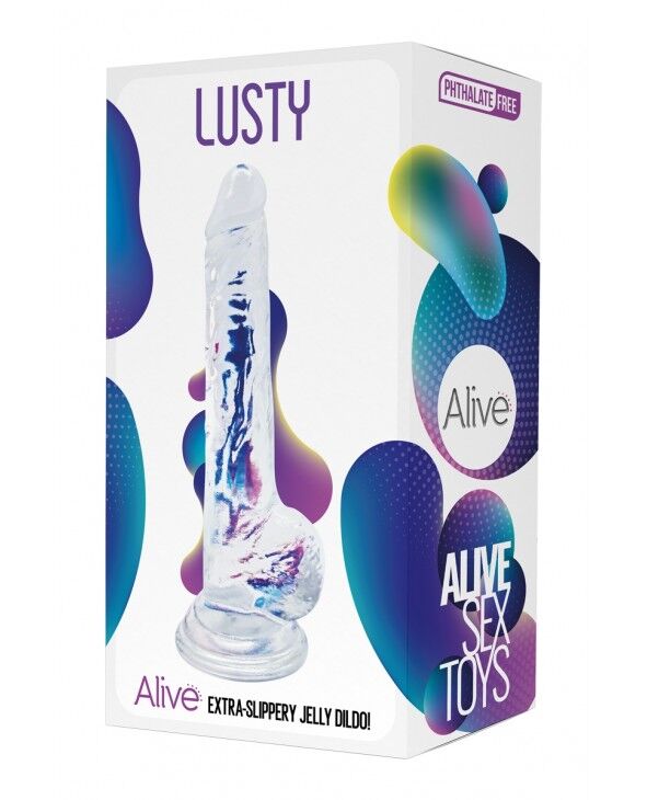 Прозорий фалоімітатор Alive Jelly Dildo Lusty