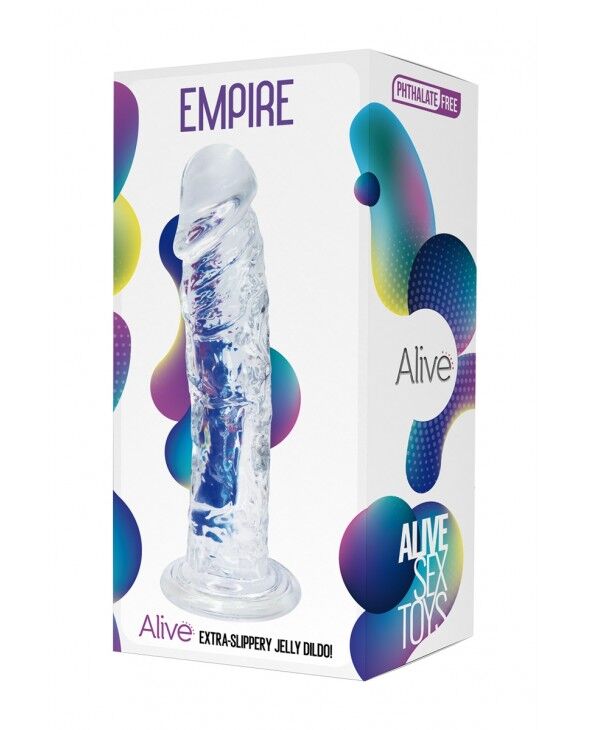 Прозорий фалоімітатор Alive Jelly Dildo Empire