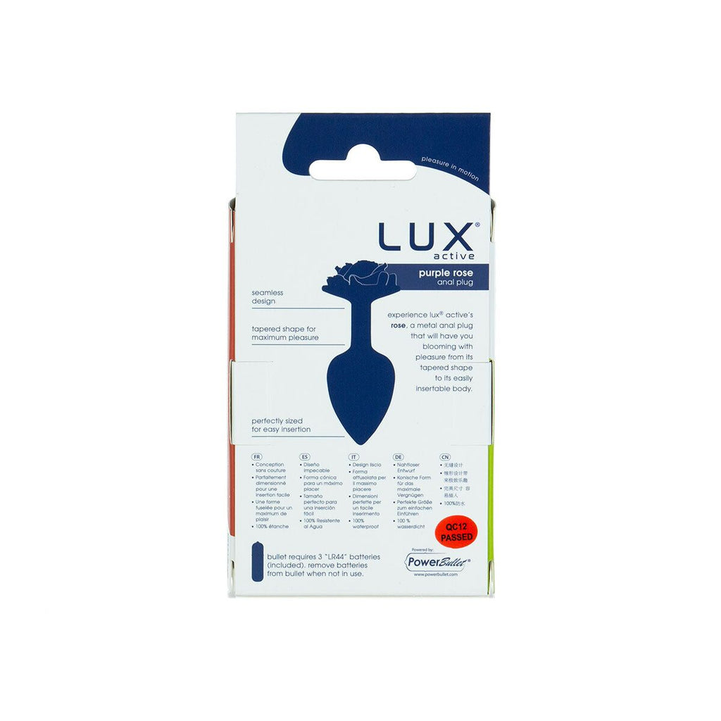Металева анальна пробка Lux Active з трояндою Anal