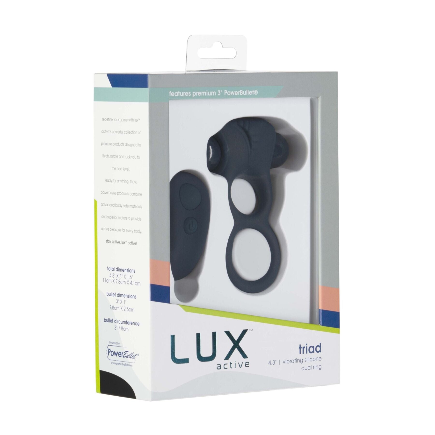 Подвійне ерекційне кільце з вібрацією Lux Active Triad - Vibrating Dual Cock Ring