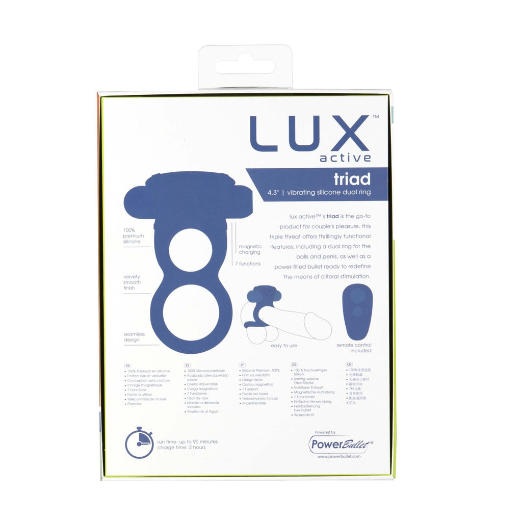 Подвійне ерекційне кільце з вібрацією Lux Active Triad - Vibrating Dual Cock Ring