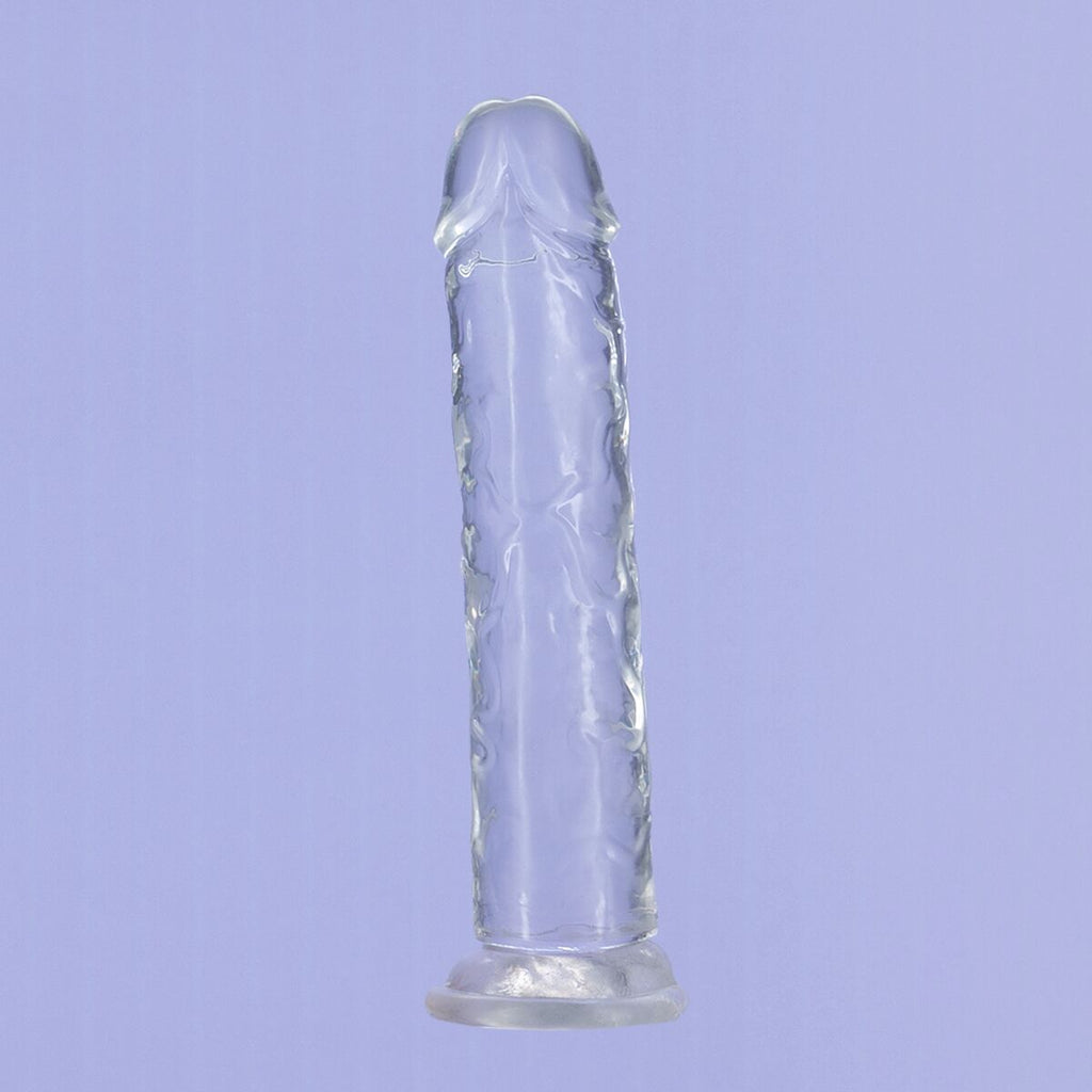 Прозорий фалоімітатор на присосці ADDICTION Vertical Dong 7″