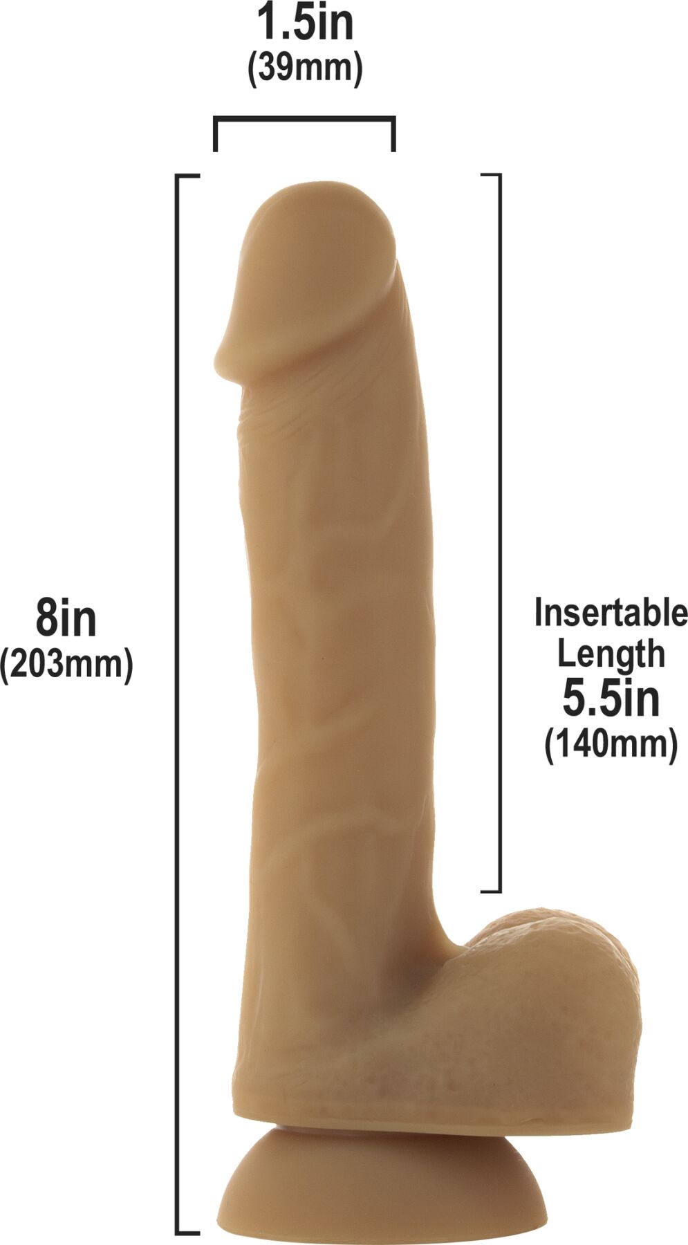 Гнучкий фалоімітатор на присосці ADDICTION ANDREW 8″ Silicone Dong - Caramel