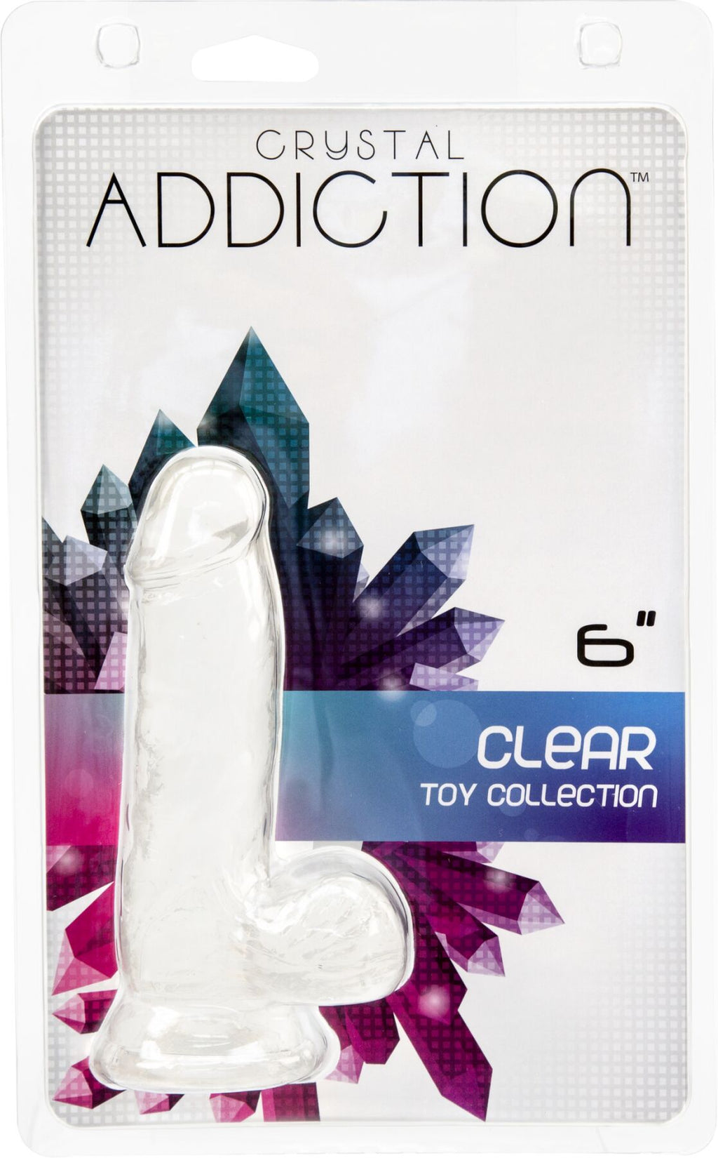 Прозорий фалоімітатор на присосці ADDICTION Clear Dildo with Balls 6″