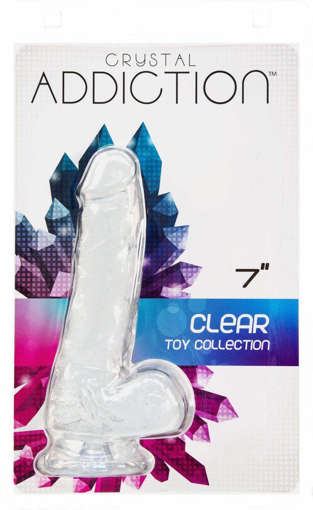 Прозорий фалоімітатор на присосці ADDICTION Clear Dildo with Balls 7″