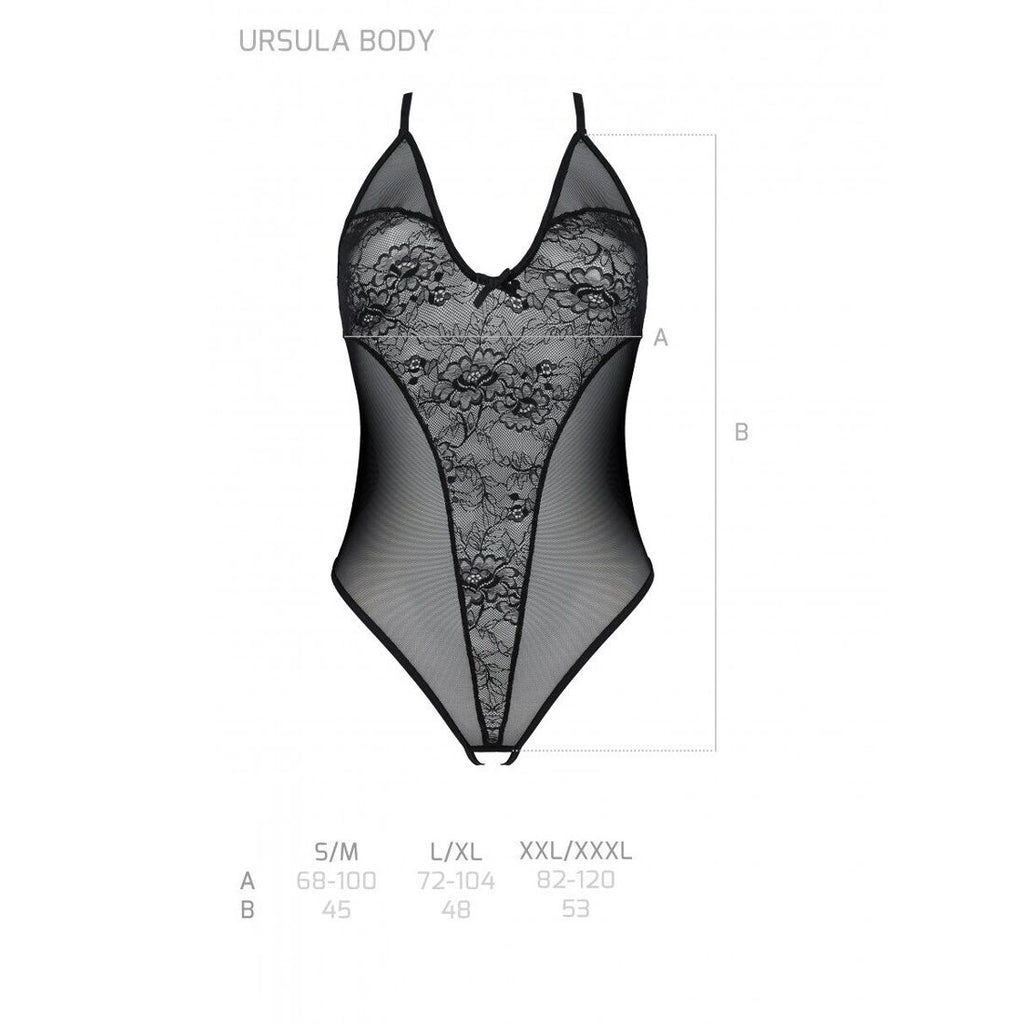 Боді з ажурним декором та відкритим кроком Passion URSULA