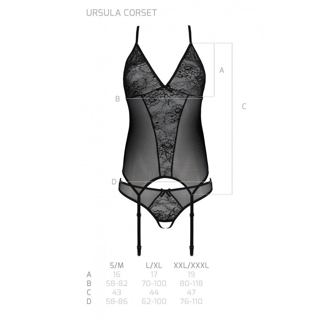 Корсет із пажами Passion URSULA