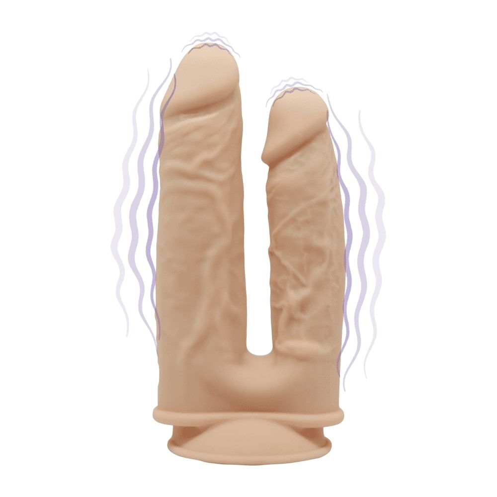 Фалоімітатор подвійний з вібрацією SilexD Double Gusto Flesh Motor Model 1 size 8 & 7