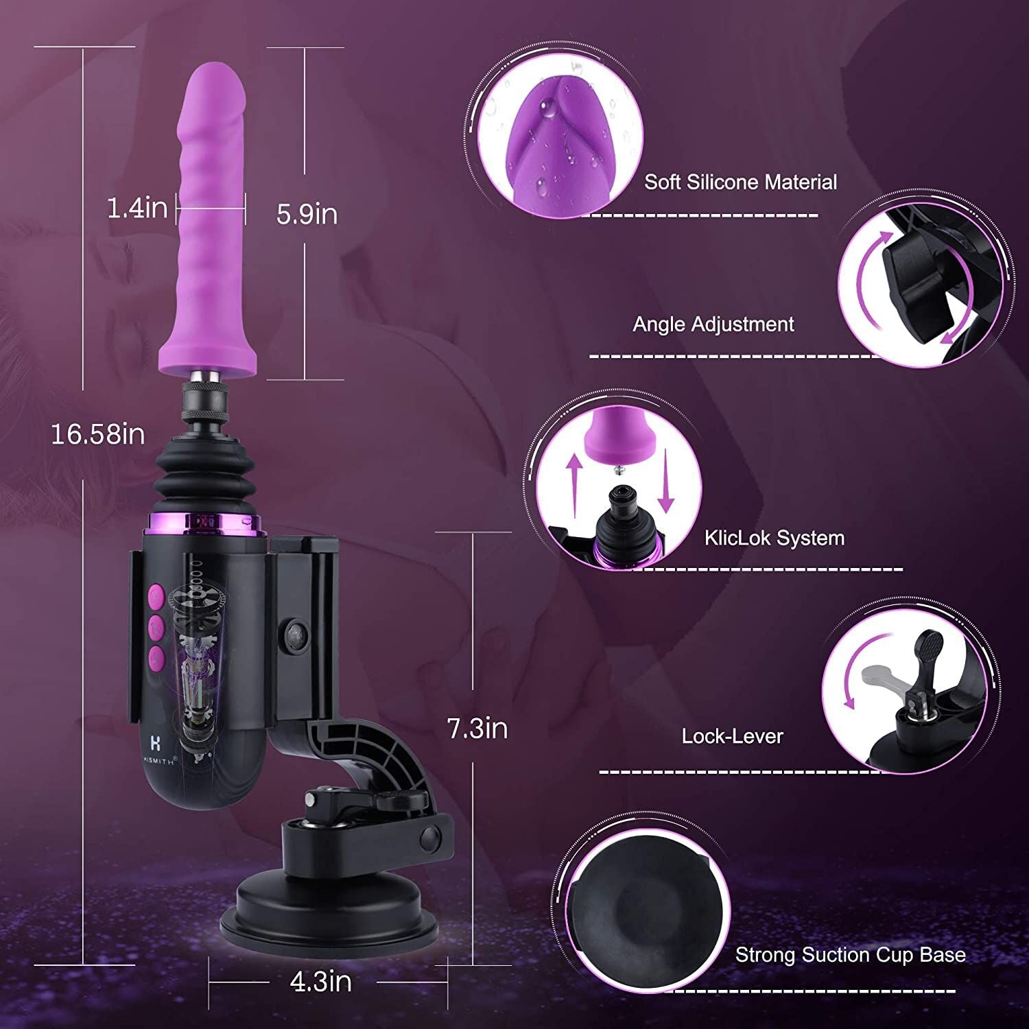 Міні секс-машина Hismith Mini Capsule Sex-Machine with Strong Suction Cup