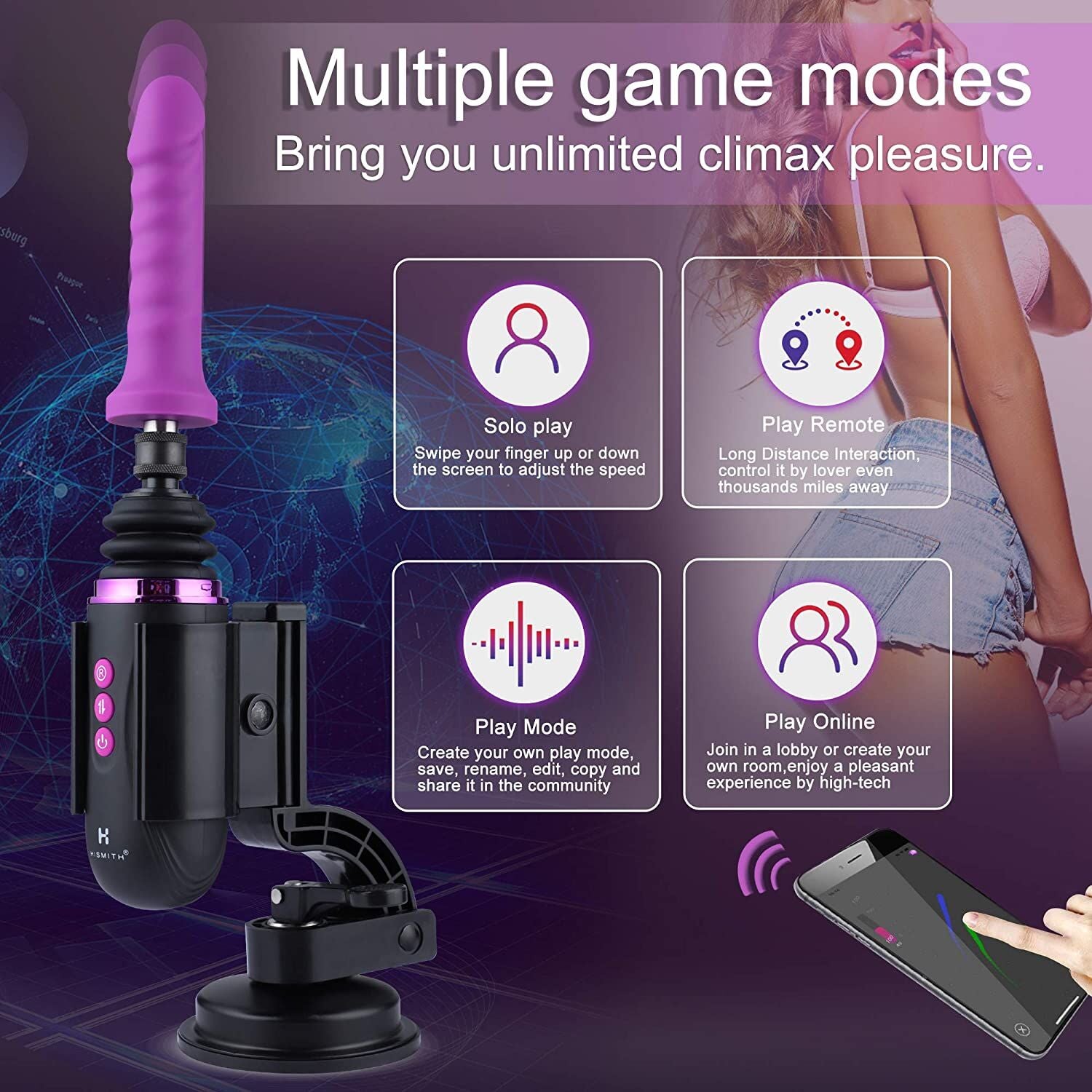 Міні секс-машина Hismith Mini Capsule Sex-Machine with Strong Suction Cup