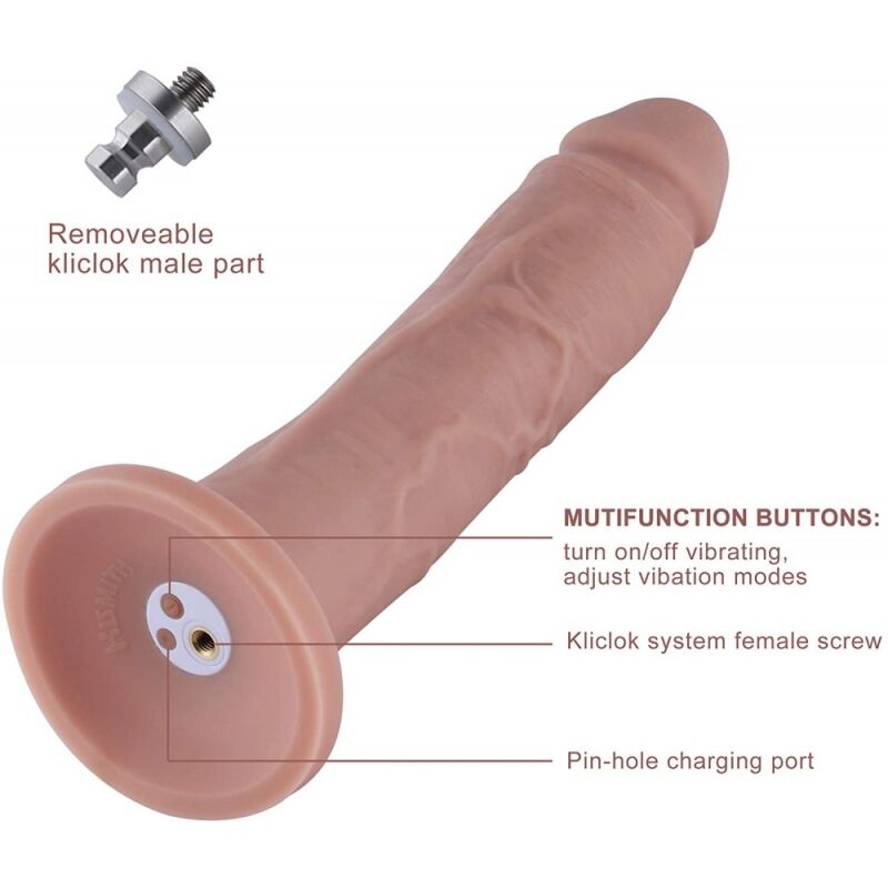 Фалоімітатор 10.2″ з вібрацією для секс-машин Hismith Silicone Dildo with Vibe