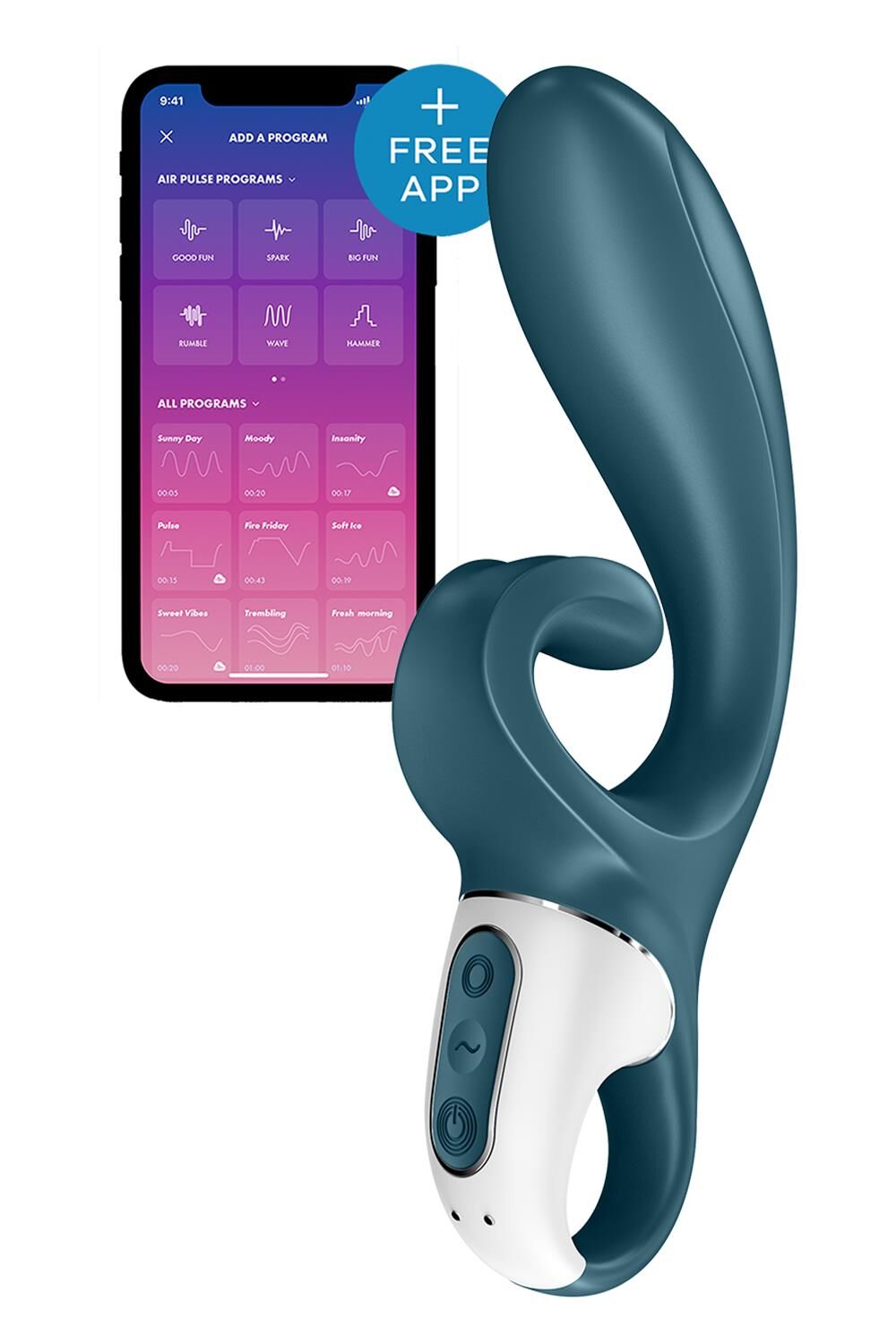 Смарт вібратор-кролик Satisfyer Hug Me Bluegrey