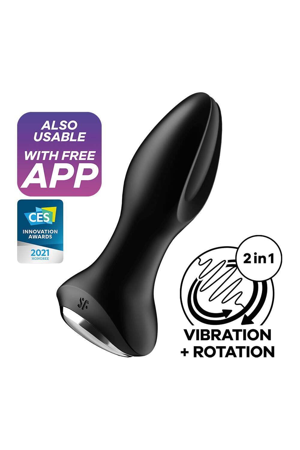 Анальна смарт-вібропробка із перлинним масажем Satisfyer Rotator Plug 2+