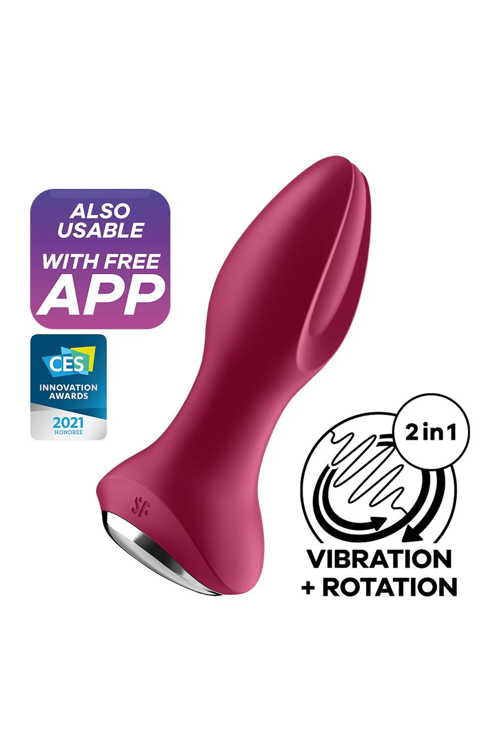 Анальна смарт-вібропробка із перлинним масажем Satisfyer Rotator Plug 2+