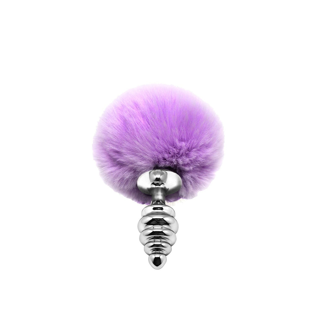 Металева анальна пробка Кролячий хвостик Alive Fluffy Twist Plug