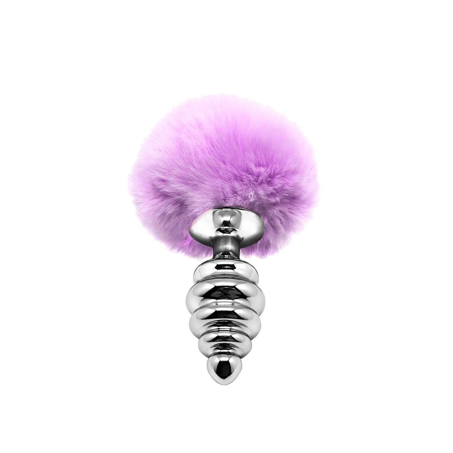 Металева анальна пробка Кролячий хвостик Alive Fluffy Twist Plug