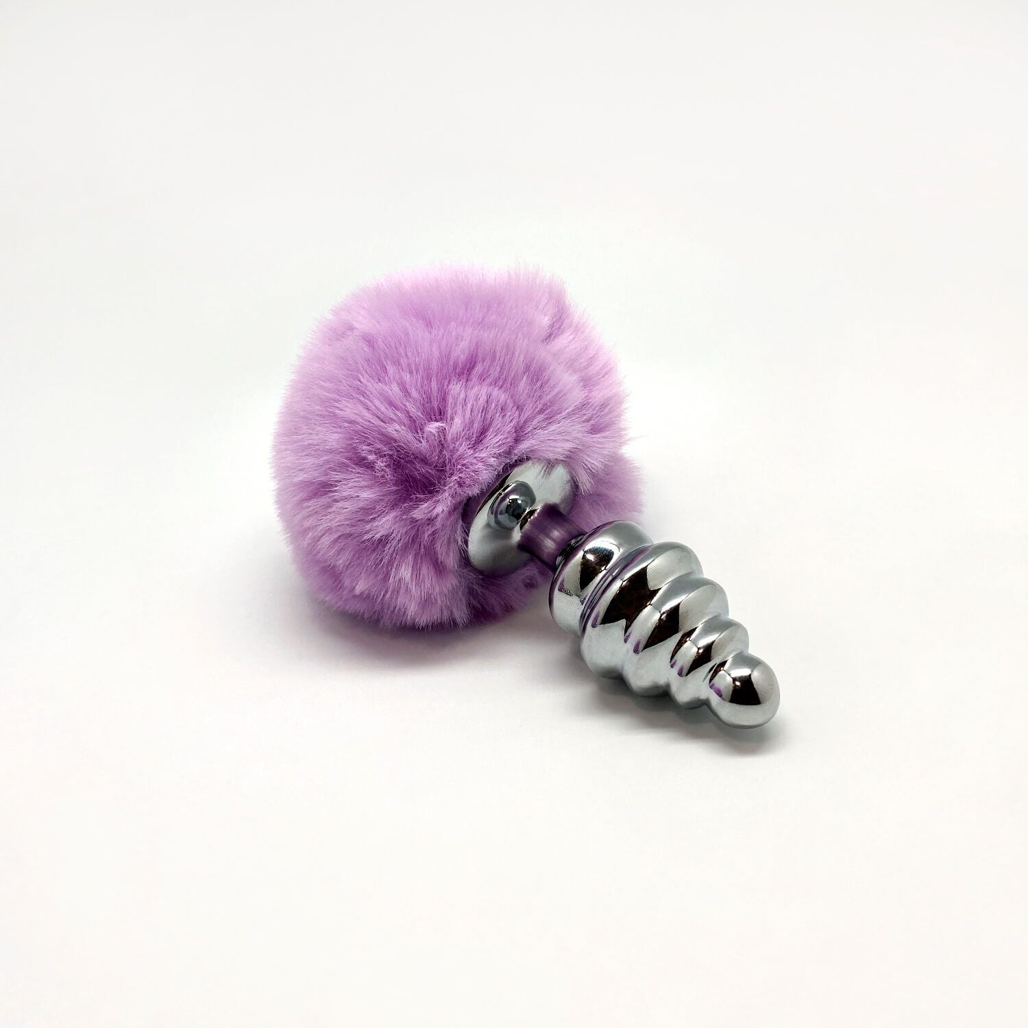 Металева анальна пробка Кролячий хвостик Alive Fluffy Twist Plug