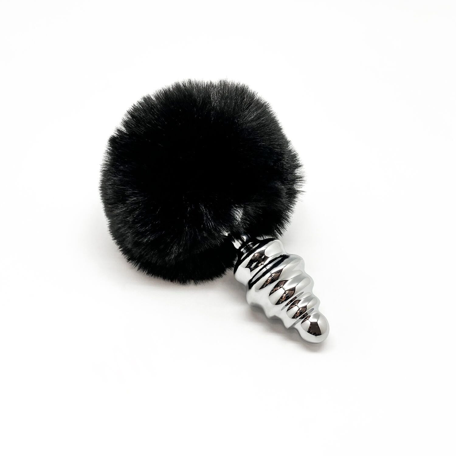 Металева анальна пробка Кролячий хвостик Alive Fluffy Twist Plug