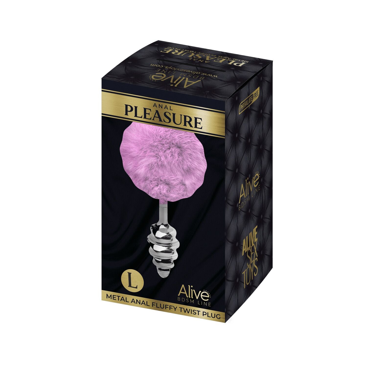 Металева анальна пробка Кролячий хвостик Alive Fluffy Twist Plug
