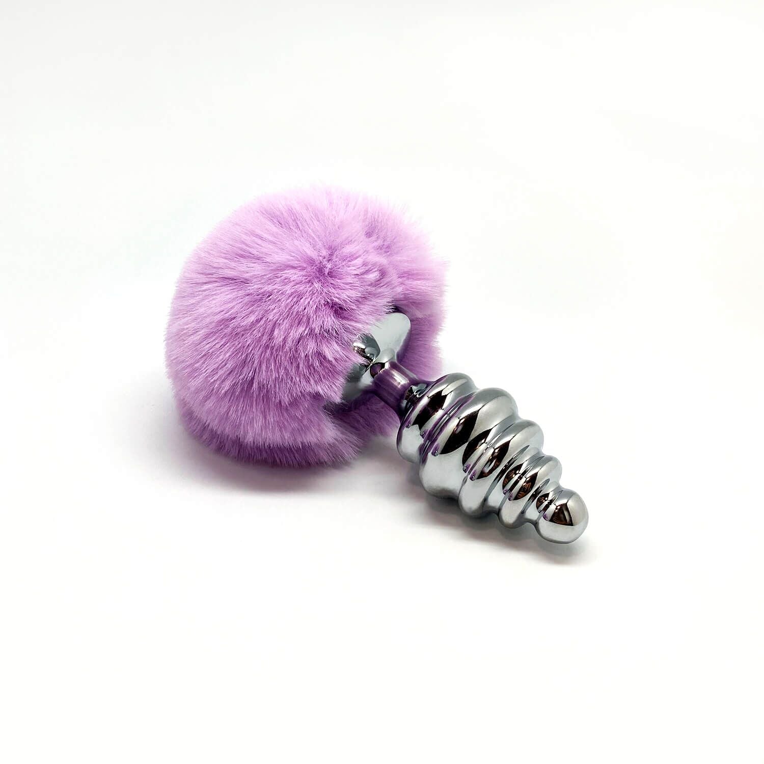 Металева анальна пробка Кролячий хвостик Alive Fluffy Twist Plug