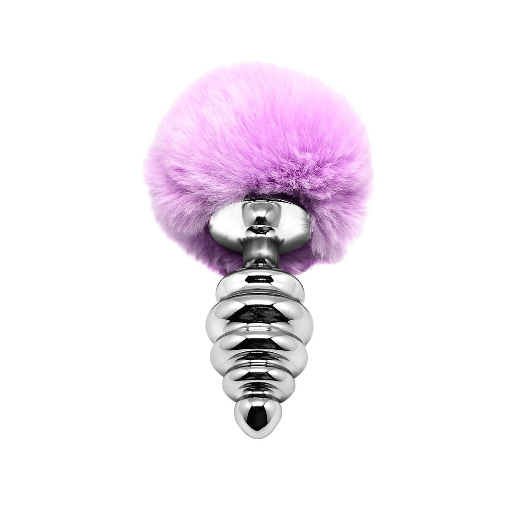 Металева анальна пробка Кролячий хвостик Alive Fluffy Twist Plug