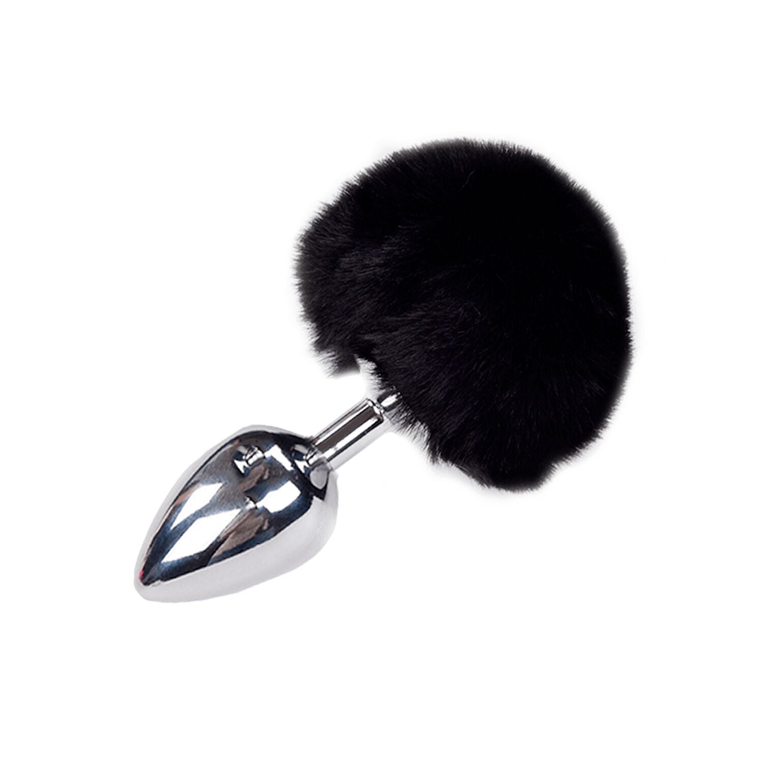 Металева анальна пробка Кролячий хвостик Alive Fluffy Plug