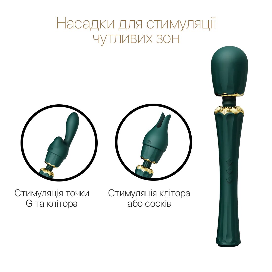 Вібромасажер з насадками Zalo Kyro Wand