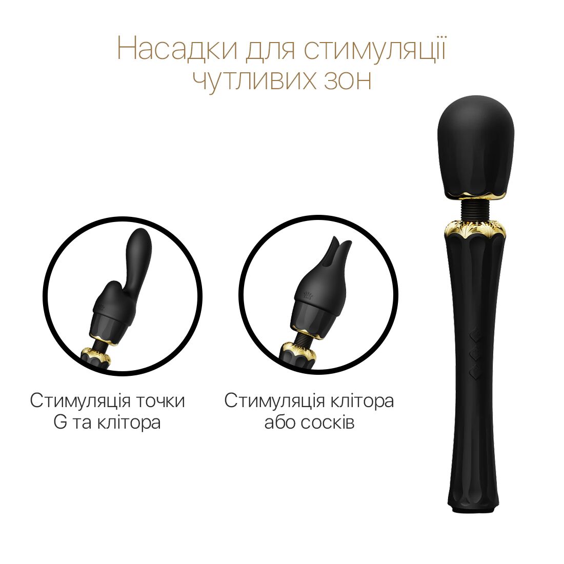 Вібромасажер з насадками Zalo Kyro Wand