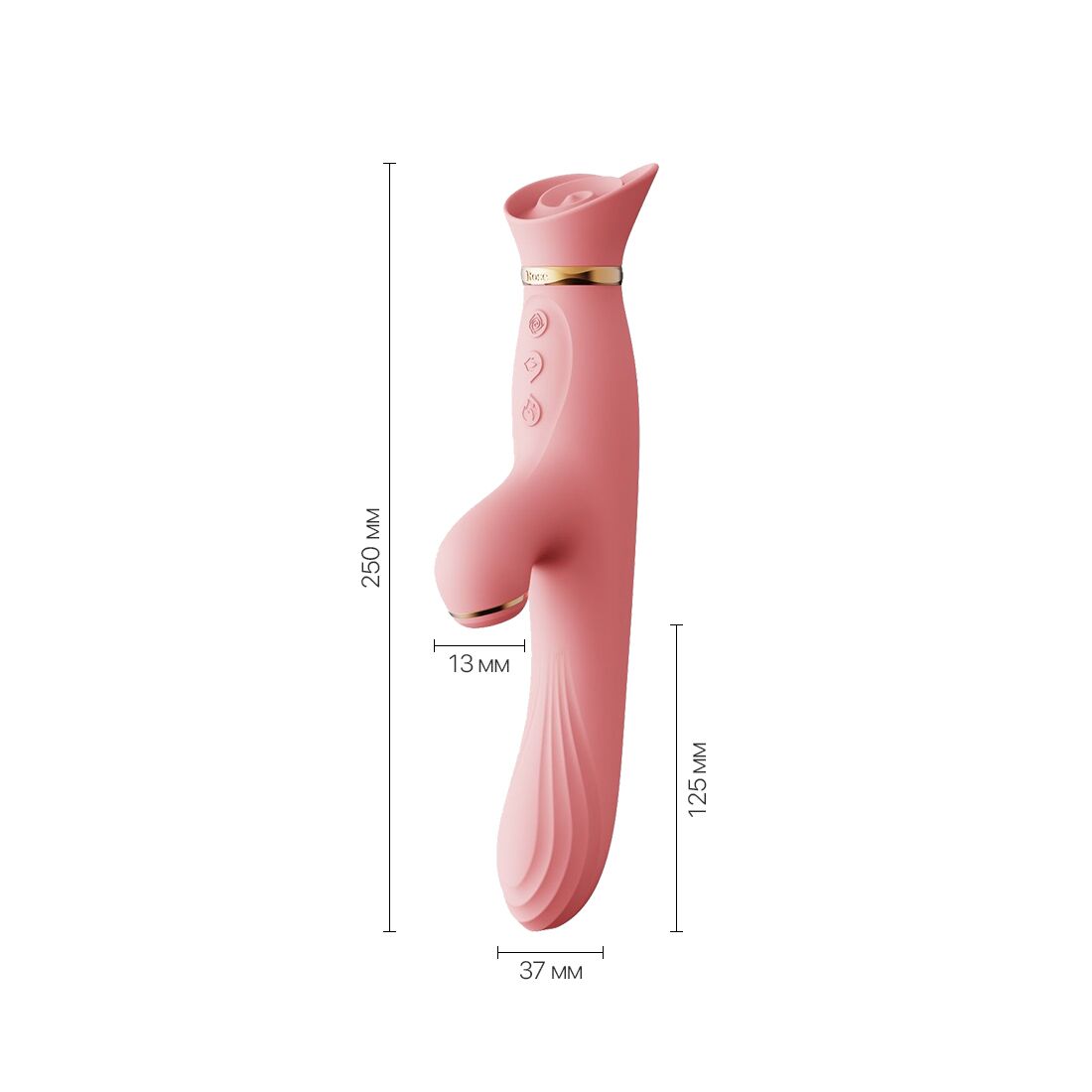 Вібратор з підігрівом та вакуумною стимуляцією клітора Zalo ROSE Vibrator Strawberry