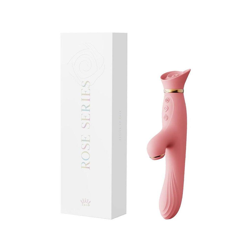 Вібратор з підігрівом та вакуумною стимуляцією клітора Zalo ROSE Vibrator Strawberry