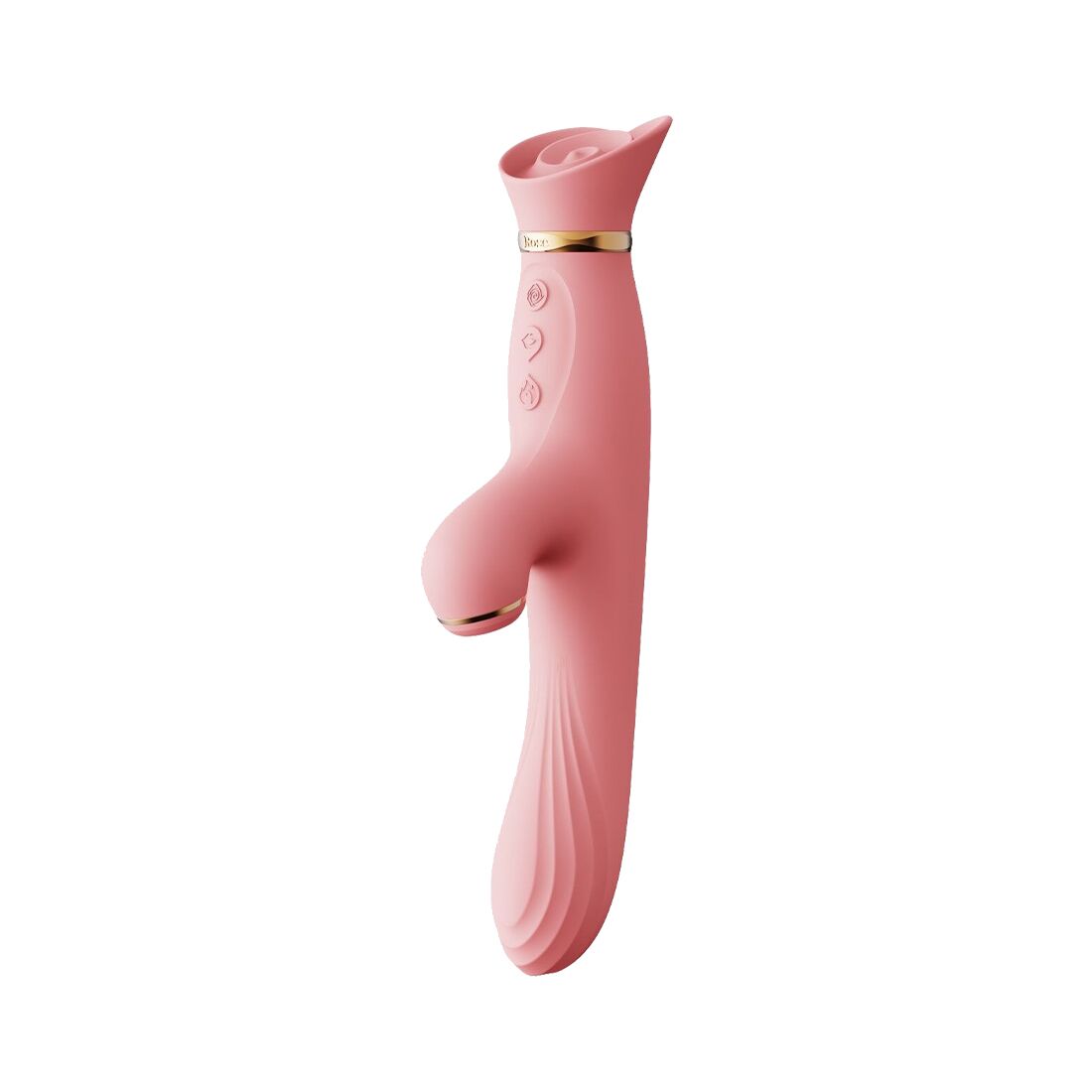 Вібратор з підігрівом та вакуумною стимуляцією клітора Zalo ROSE Vibrator Strawberry