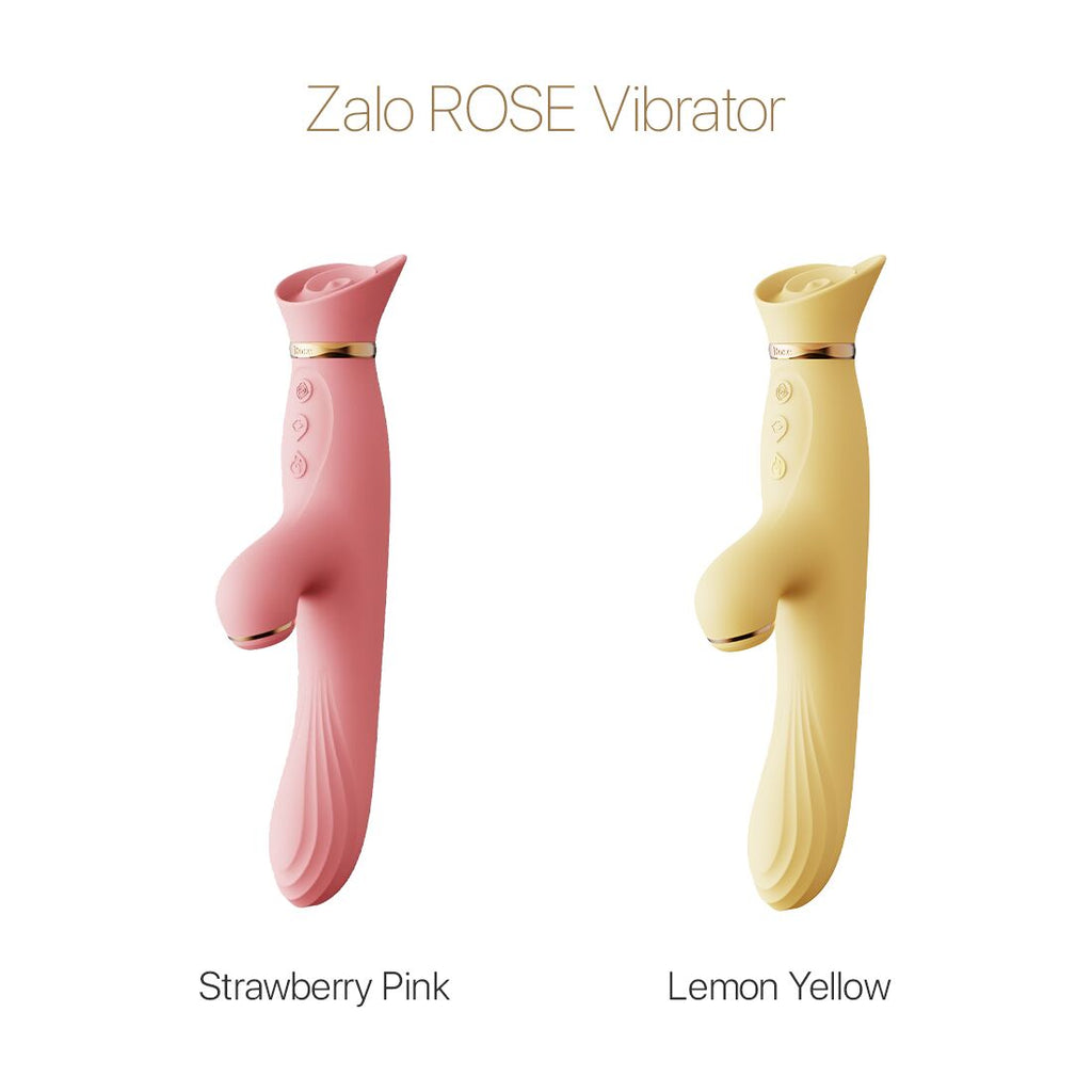 Вібратор з підігрівом та вакуумною стимуляцією клітора Zalo ROSE Vibrator Lemon
