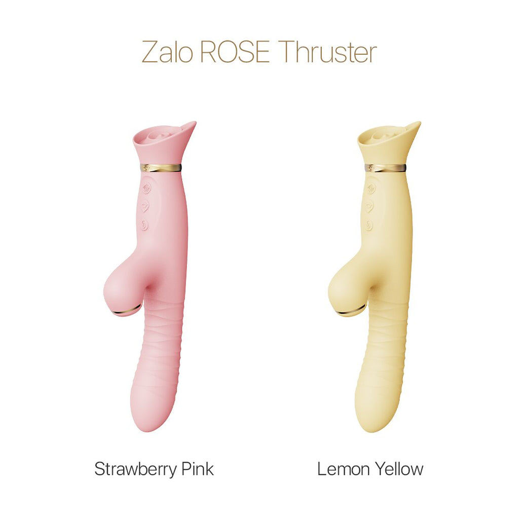 Пульсатор-вібратор із вакуумною стимуляцією клітора Zalo ROSE Thruster Lemon