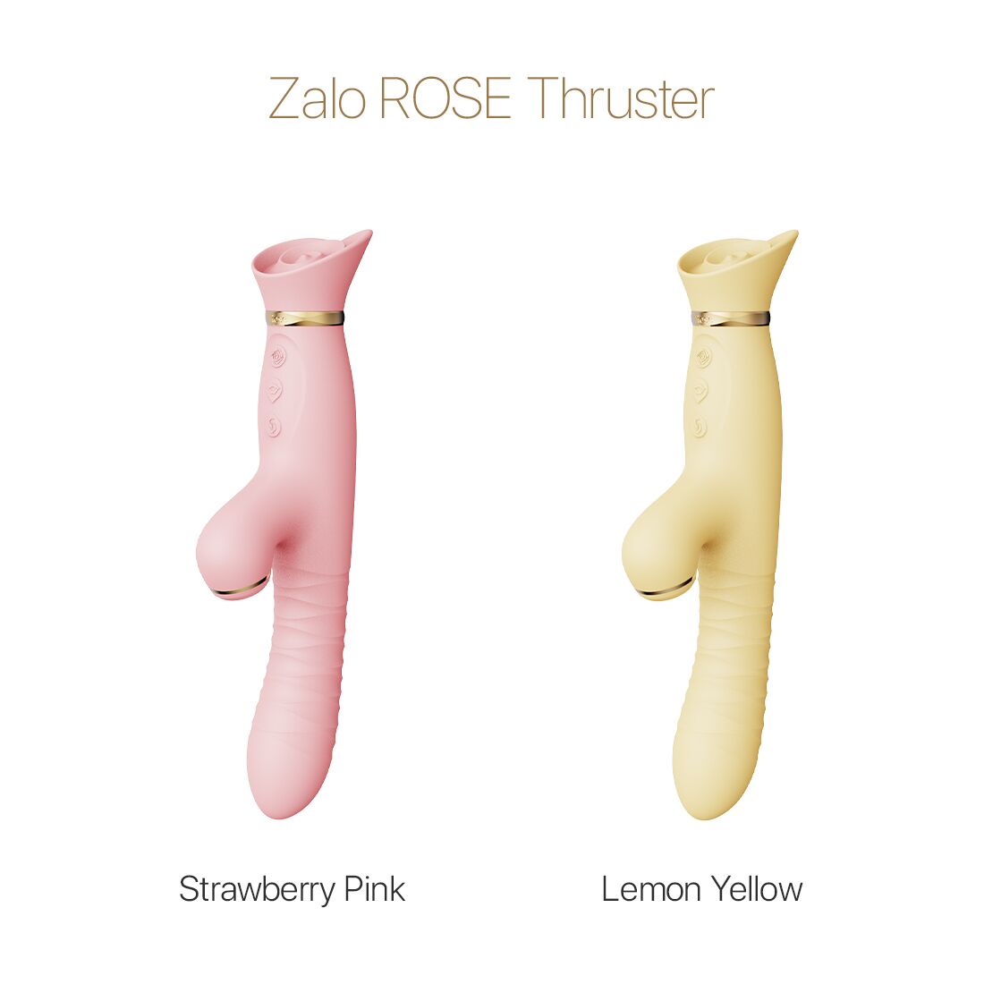 Пульсатор-вібратор із вакуумною стимуляцією клітора Zalo ROSE Thruster Lemon