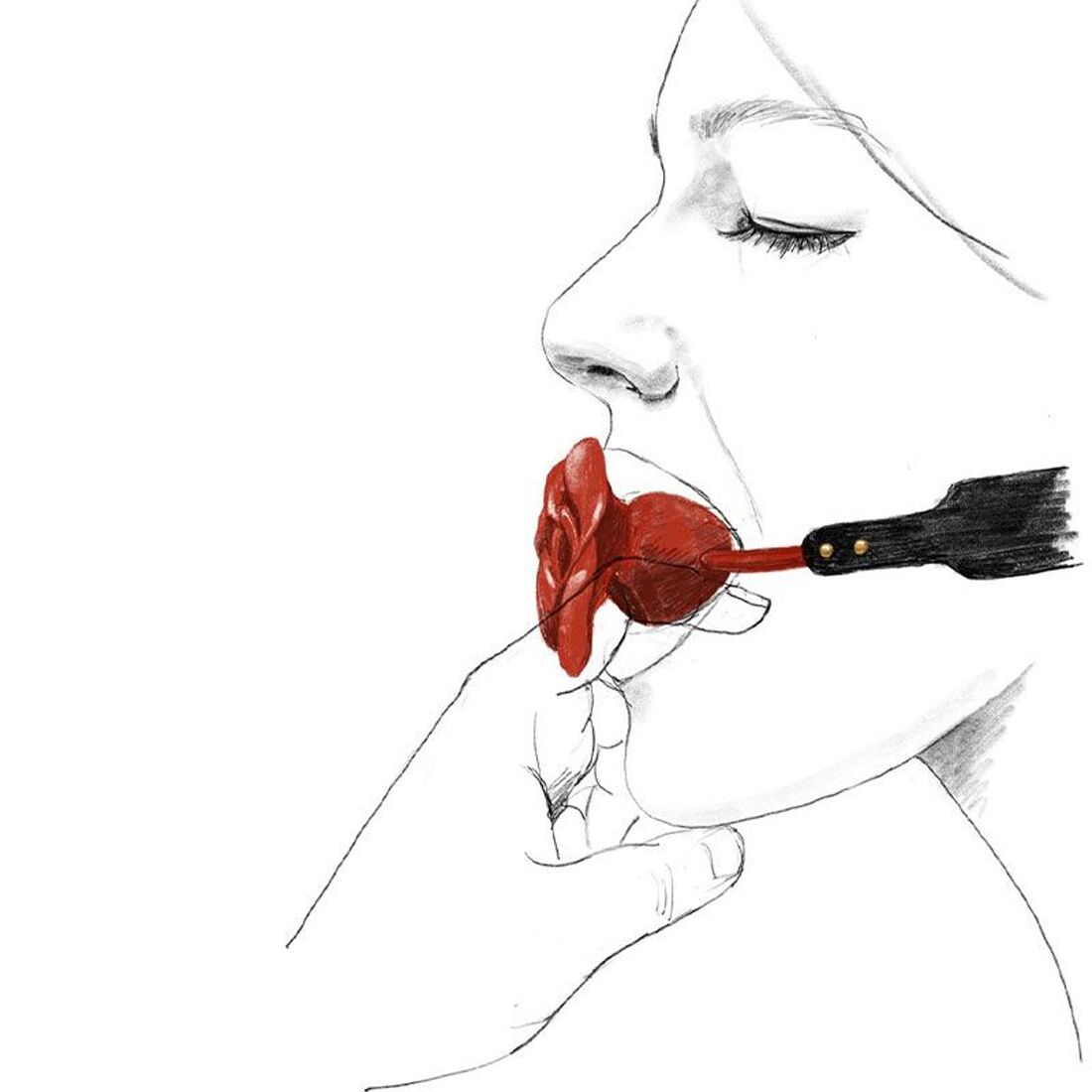 Розкішний кляп у вигляді троянди Zalo Ball Gag