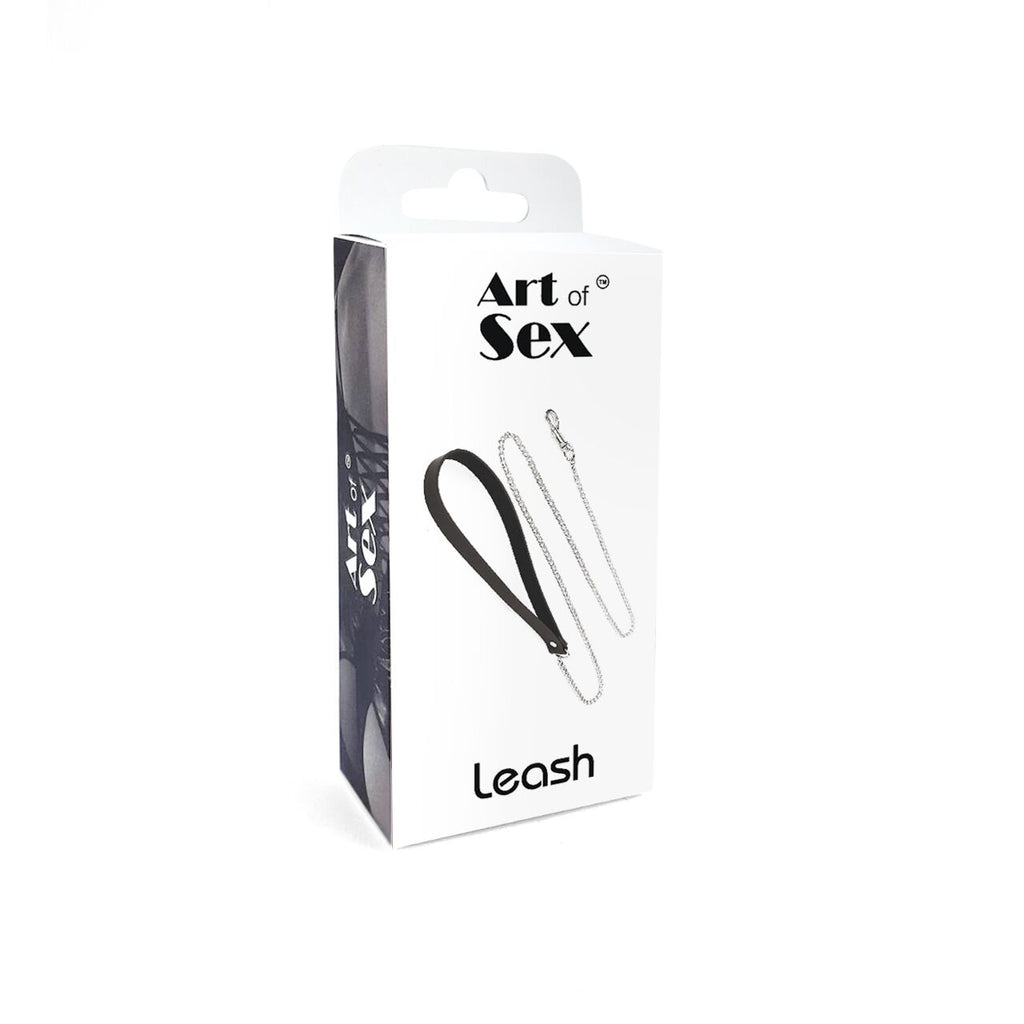 Повідець на ланцюжку із натуральної шкіри Art of Sex Leash