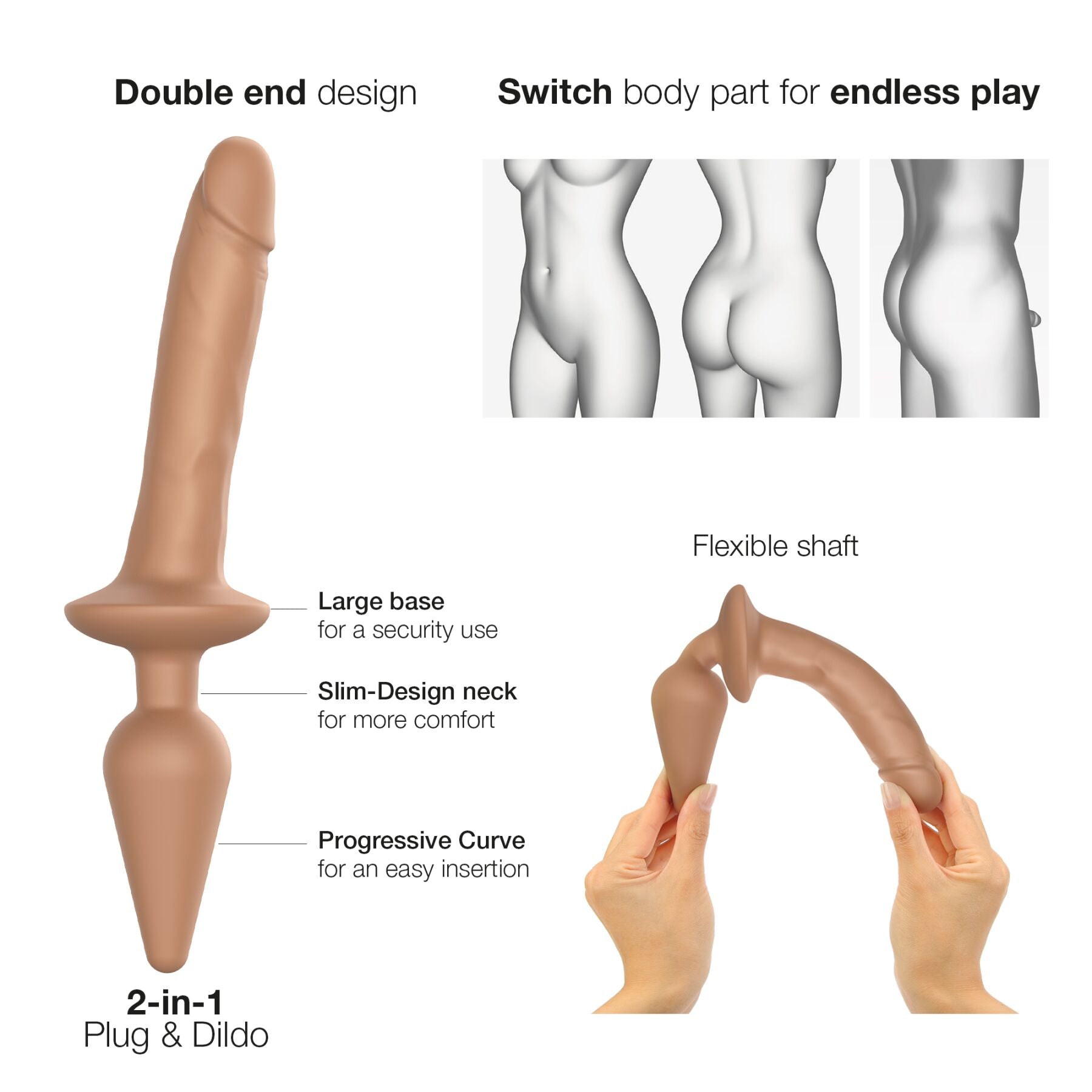 Насадка для страпона Strap-On-Me SWITCH PLUG-IN REALISTIC DILDO