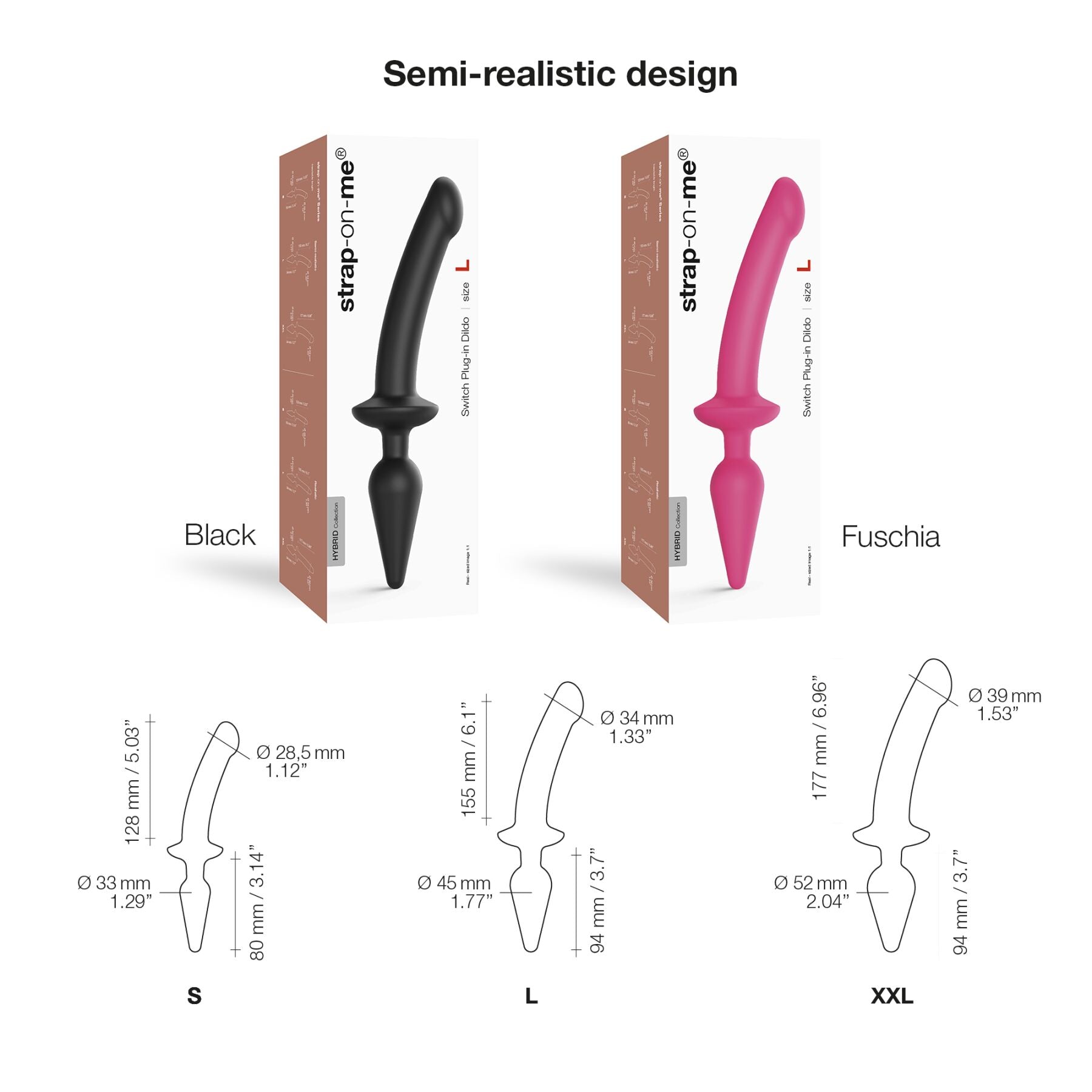 Насадка для страпона Strap-On-Me SWITCH PLUG-IN DILDO