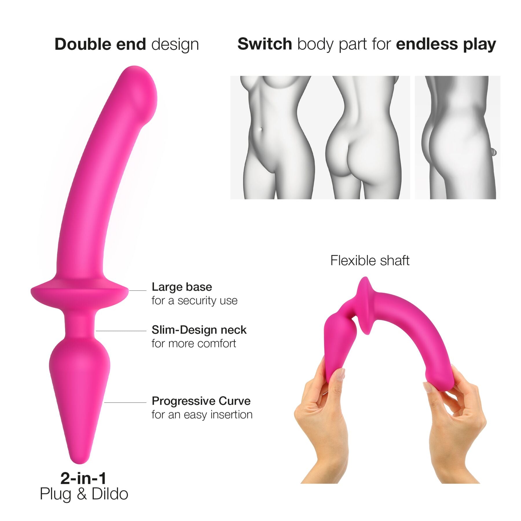 Насадка для страпона Strap-On-Me SWITCH PLUG-IN DILDO