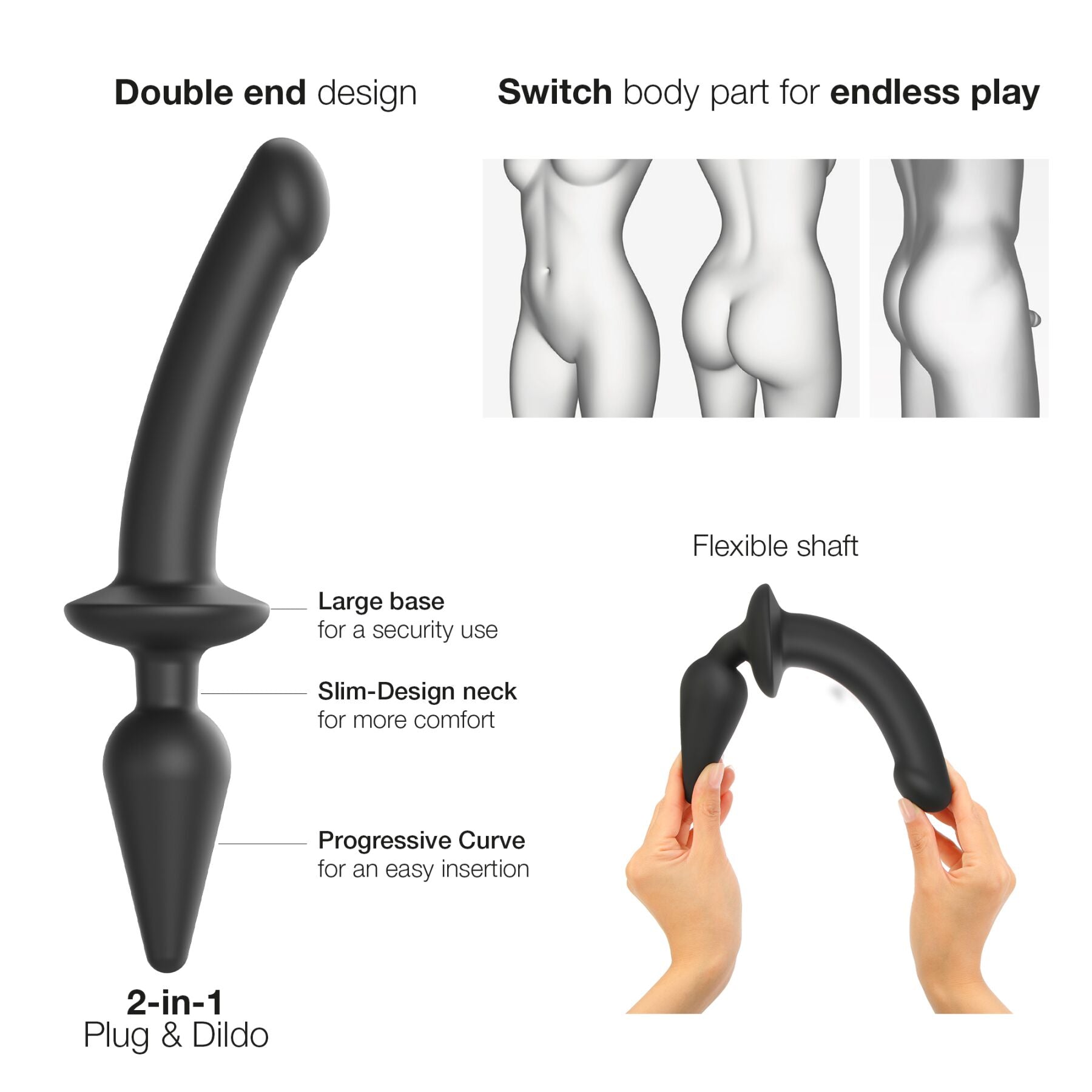 Насадка для страпона Strap-On-Me SWITCH PLUG-IN DILDO